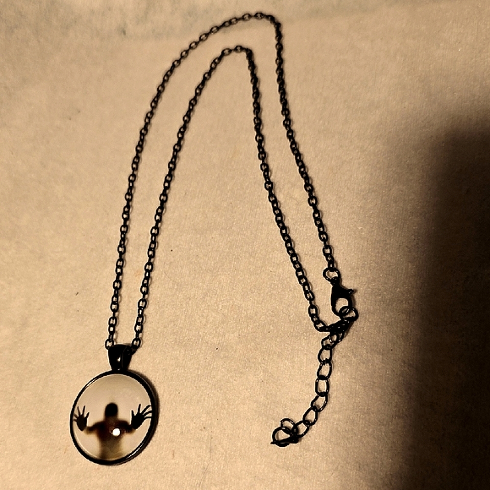 Halloween Scary Horror Black Pendant Necklace